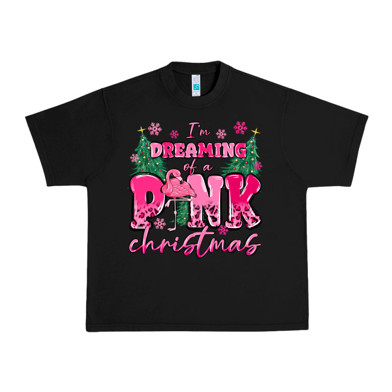 I'm Dreaming Of A Pink Christmas Flamingo Urban Heavy Tee by MaliasSmallBusiness | Teevron