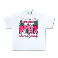 White i'm dreaming of a pink christmas flamingo Urban Heavy Tee - MaliasSmallBusiness