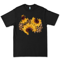 Black sunflower leopard patch Premium Tee - AdoDesignShop