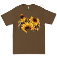 Cacao sunflower leopard patch Premium Tee - AdoDesignShop