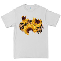 Dove Grey sunflower leopard patch Premium Tee - AdoDesignShop