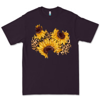 Plum sunflower leopard patch Premium Tee - AdoDesignShop