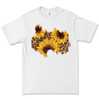 White sunflower leopard patch Premium Tee - AdoDesignShop