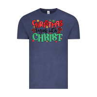Vintage Denim christmas begins with christ Vintage Tee - MaliasSmallBusiness