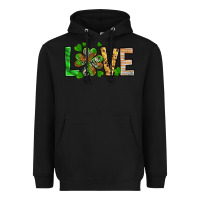 Black St. Patrick's Love luck with clover Heavyweight Hoodie - HowdyJamesFarm