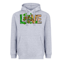 Heather Grey St. Patrick's Love luck with clover Heavyweight Hoodie - HowdyJamesFarm