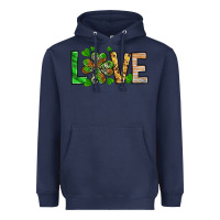 Navy St. Patrick's Love luck with clover Heavyweight Hoodie - HowdyJamesFarm