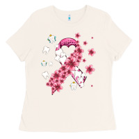 Bone teeth and flower cancer ribbon Ladies Tee - AdoDesignShop