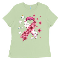 Matcha teeth and flower cancer ribbon Ladies Tee - AdoDesignShop