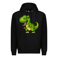 Black Cartoon T-Rex Premium Hoodie - HowdyJamesFarm