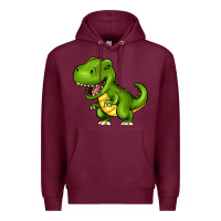 Burgundy Cartoon T-Rex Premium Hoodie - HowdyJamesFarm