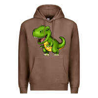 Chestnut Cartoon T-Rex Premium Hoodie - HowdyJamesFarm