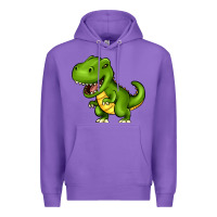 Purple Cartoon T-Rex Premium Hoodie - HowdyJamesFarm