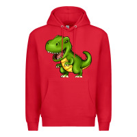 Red Cartoon T-Rex Premium Hoodie - HowdyJamesFarm