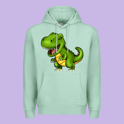 Cartoon T-rex Premium Hoodie Designed By Howdyjamesfarm