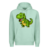Seafoam Cartoon T-Rex Premium Hoodie - HowdyJamesFarm