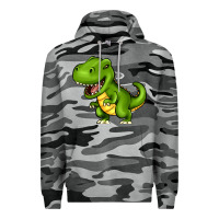Slate Camo Cartoon T-Rex Premium Hoodie - HowdyJamesFarm