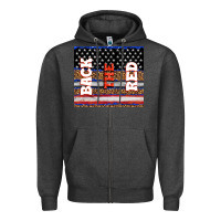 Charcoal Heather America back the red Zipper Hoodie - TumblerDesignByShophia