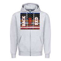 Heather Grey America back the red Zipper Hoodie - TumblerDesignByShophia