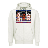 Oatmeal Heather America back the red Zipper Hoodie - TumblerDesignByShophia