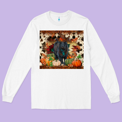 Fall Black Angus Long Sleeve Tee Designed By Ranaportraitstore