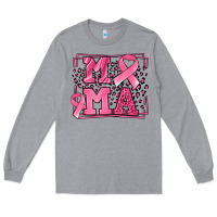 Heather Grey Breast Cancer Awareness mama ribbon Long Sleeve Tee - LillyAllenDesigns