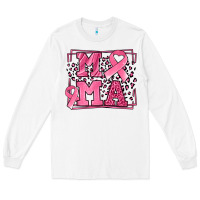 White Breast Cancer Awareness mama ribbon Long Sleeve Tee - LillyAllenDesigns
