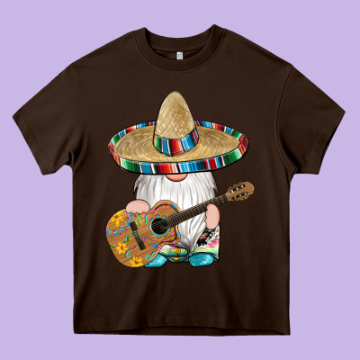 Mexican Gnomes Guitar Sombrero Serape Heavy Core Tee Designed By Artiststas