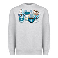Heather Grey Winter Coffee Cups Heavyweight Sweatshirt - Artiststas