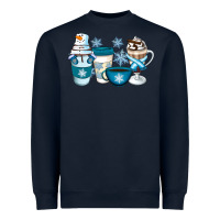 Navy Winter Coffee Cups Heavyweight Sweatshirt - Artiststas