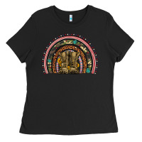 Black soldier boots camouflage leopard gemstone rainbow Ladies Tee - Artiststas