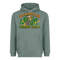 Sage Dead inside but feeling lucky St. Patrick's Day Heavyweight Hoodie - CowGirlArtShop