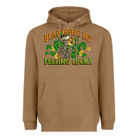Toasted Coconut Dead inside but feeling lucky St. Patrick's Day Heavyweight Hoodie - CowGirlArtShop