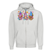Dove Grey Easter gnomies Easter Day Zipper Hoodie - HowdyJamesFarm