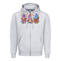 Heather Grey Easter gnomies Easter Day Zipper Hoodie - HowdyJamesFarm