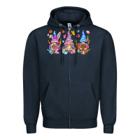 Navy Easter gnomies Easter Day Zipper Hoodie - HowdyJamesFarm