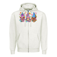 Oatmeal Heather Easter gnomies Easter Day Zipper Hoodie - HowdyJamesFarm