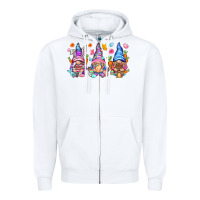 White Easter gnomies Easter Day Zipper Hoodie - HowdyJamesFarm