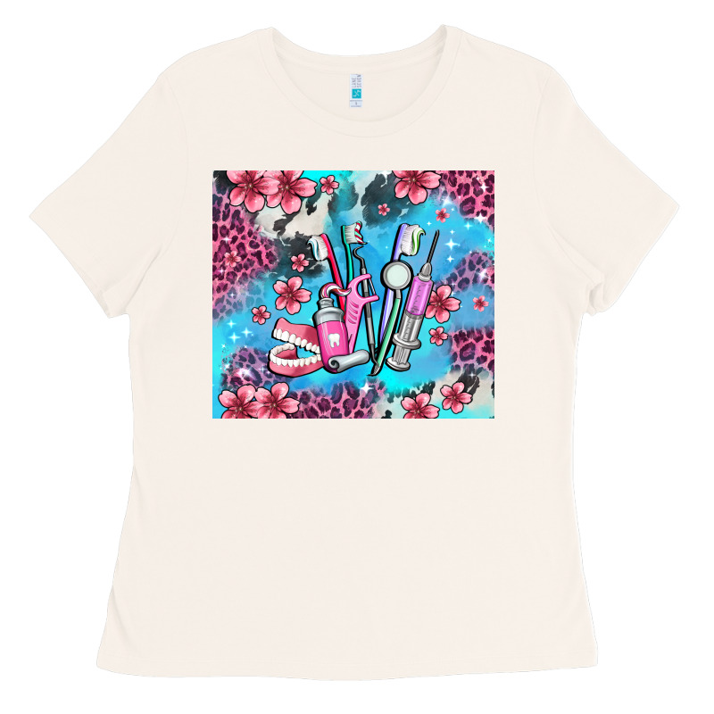 Dentist Element With Flowers Ladies Tee by AdoDesignShop | Teevron