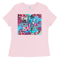 Bubblegum Pink dentist element with flowers Ladies Tee - AdoDesignShop