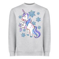 Heather Grey Winter unicorn Heavyweight Sweatshirt - Artiststas
