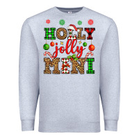 Heather Grey holly jolly mini Premium Sweatshirt - OliviaCreatesArt