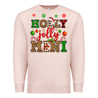 Pale Pink holly jolly mini Premium Sweatshirt - OliviaCreatesArt