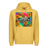 Antique Gold Mom rainbow sunflower Premium Hoodie - CowGirlArtShop