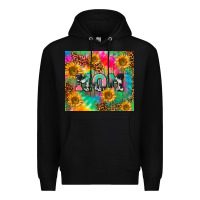 Black Mom rainbow sunflower Premium Hoodie - CowGirlArtShop