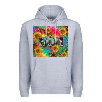 Heather Grey Mom rainbow sunflower Premium Hoodie - CowGirlArtShop