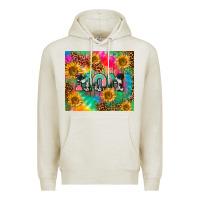 Oatmeal Heather Mom rainbow sunflower Premium Hoodie - CowGirlArtShop
