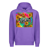 Purple Mom rainbow sunflower Premium Hoodie - CowGirlArtShop
