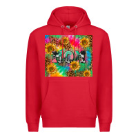 Red Mom rainbow sunflower Premium Hoodie - CowGirlArtShop