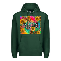 Sports Green Mom rainbow sunflower Premium Hoodie - CowGirlArtShop